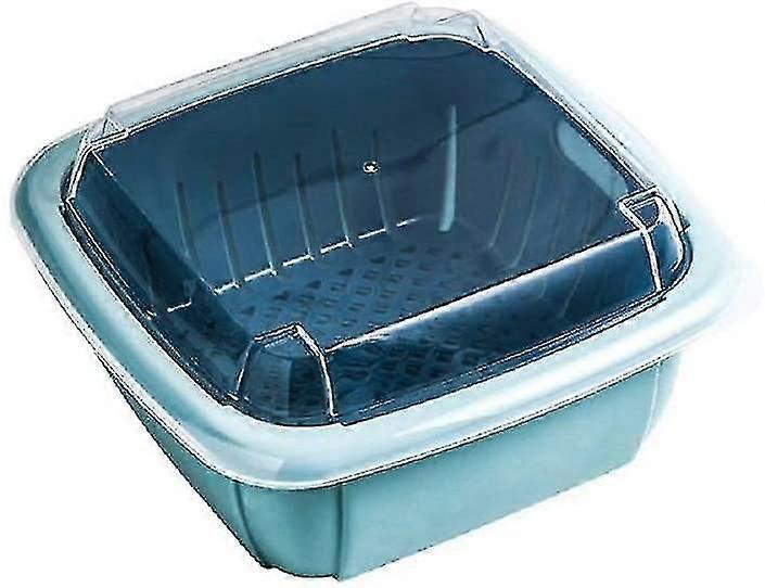 3 In1 Kitchen Colander With Lid- Plastic Double-layer Fruit