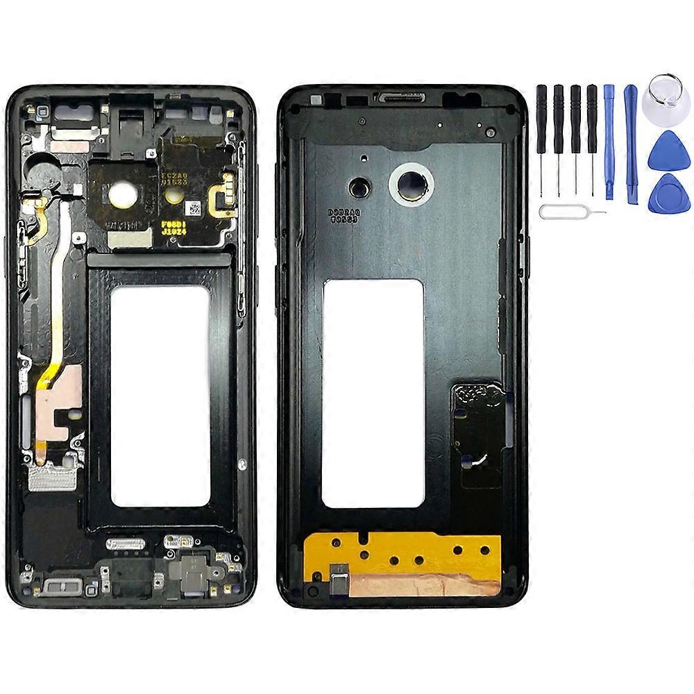 Black midframe for Samsung Galaxy S9 G960 G960F replacement housing part