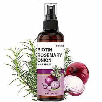 Onion Biotin Strengthening Hair Serum Spray, Rosemary & Biotin Infused, Moisturizes Dry Hair 72 Hours, 3.38 fl oz