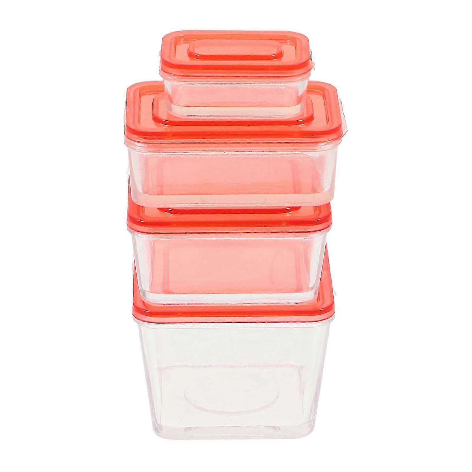 Miniature Storage Boxes, 4Pcs Clear Plastic Boxes for Mini House Use