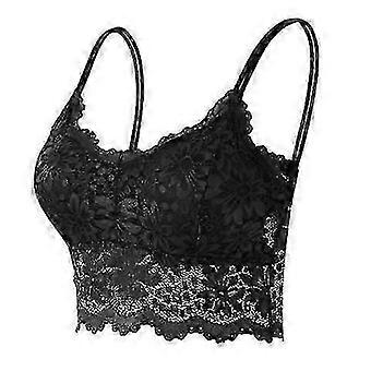 Women's Lace Bra without Underwire, Padded Lace Yoga Sports Bra Top Set
