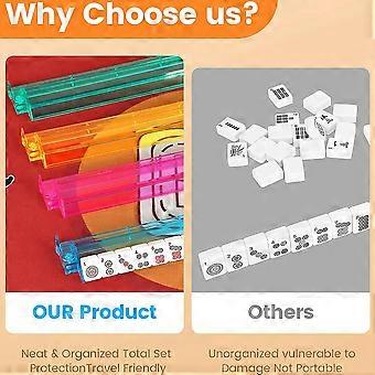 8X American Mahjong Ruler with Push Rod 4 Colors Majiang Tile Racks Mahjong Accessories and Gifts