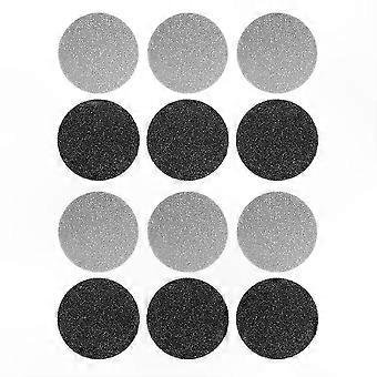 Home & Salon Electric Foot Grinder Replacement Heads, 12Pcs, Assorted Color, Curved Design, Easy to Clean