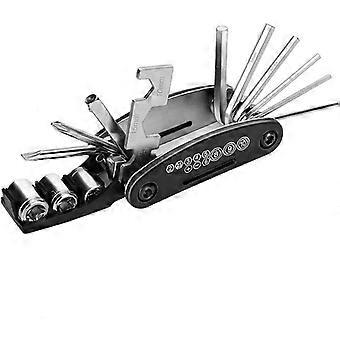 16-in-1 Multi Function Folding Bike Bicycle Mechanic Combination Repair Tool Kit Set with Allen Key Allen Wrench Multi Socket Wrench Screwdriver for