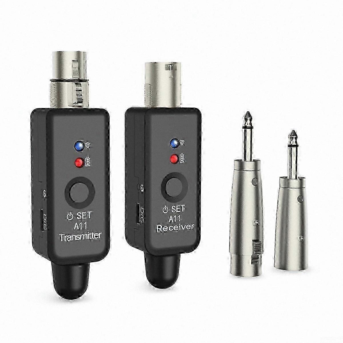 2.4GHz Wireless XLR Microphone System, 30m Range, Compatible with Dynamic & Condenser Mics