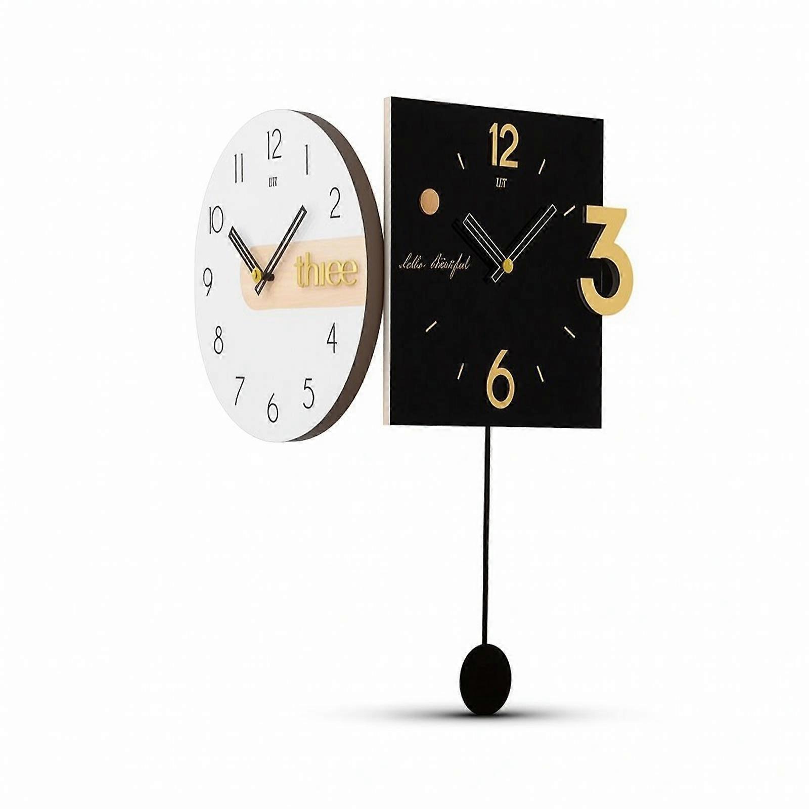 Double Sided Corner Wall Clock Silent for Hallway, Entryway