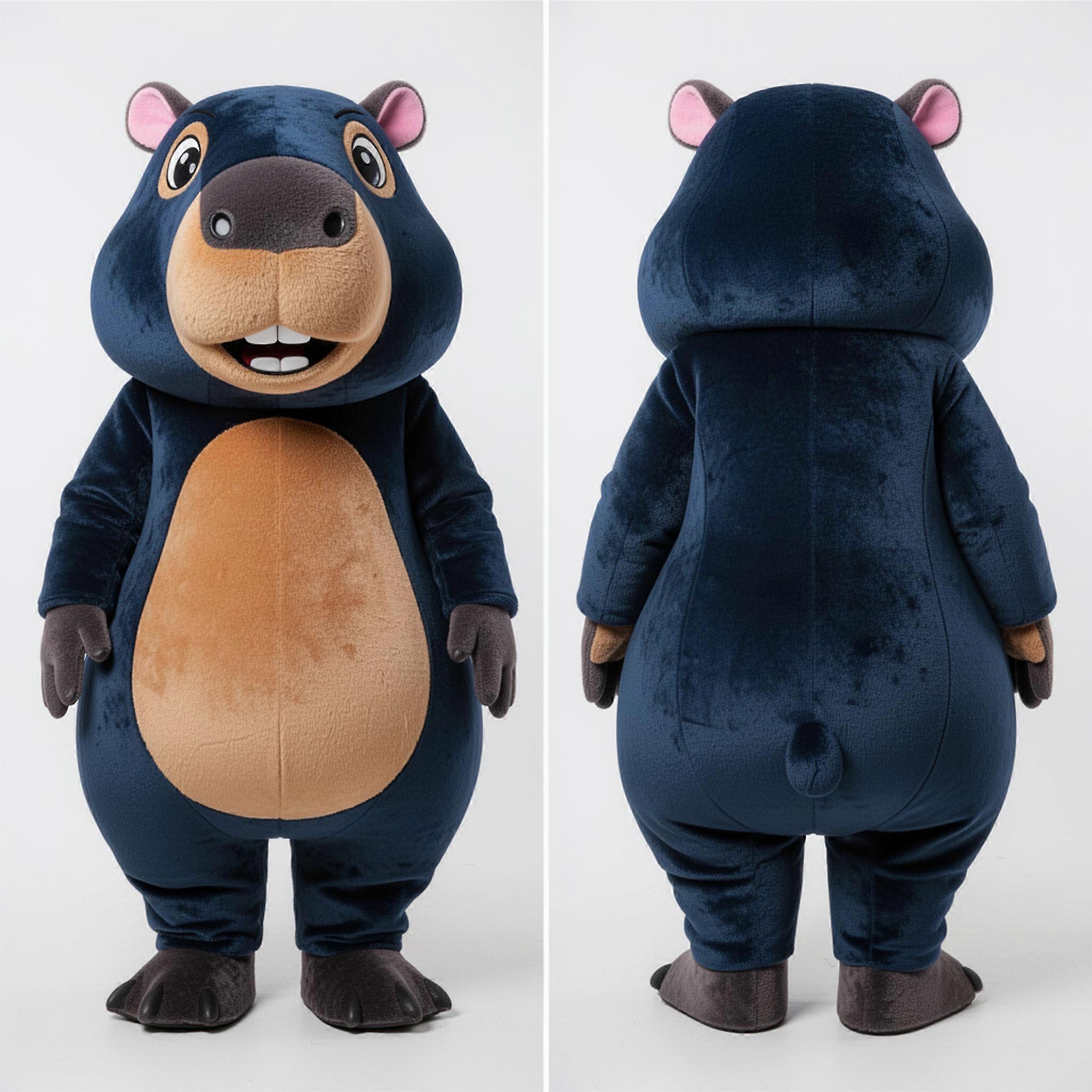 MASTICOT Navy Velvety Capybara Mascot
