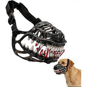 Hell Hound Monster Muzzle Horror Teeth Pet Halloween Accessory(L) | Flexible latex monster muzzle with blood-stained teeth,adjustable belts for dog