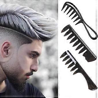3 Pack Styling Comb Sets, Preto Wide Tooth Comb Teasing Wet Comb Desembaraçando Shampoo Pente Moldando e provocando Pente de cabelo molhado para homens Mulheres Cabeleireiro 