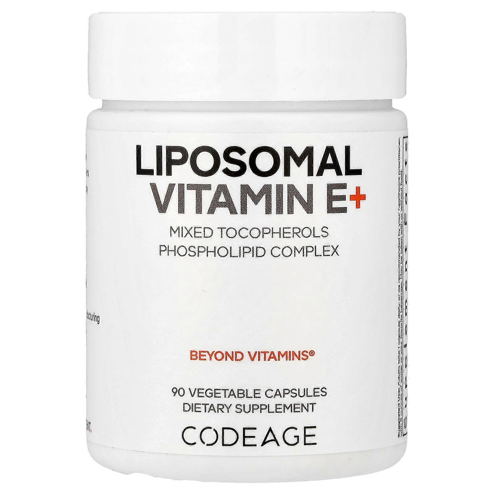 Codeage, Liposomal Vitamin E+, 90 Vegetable Capsules
