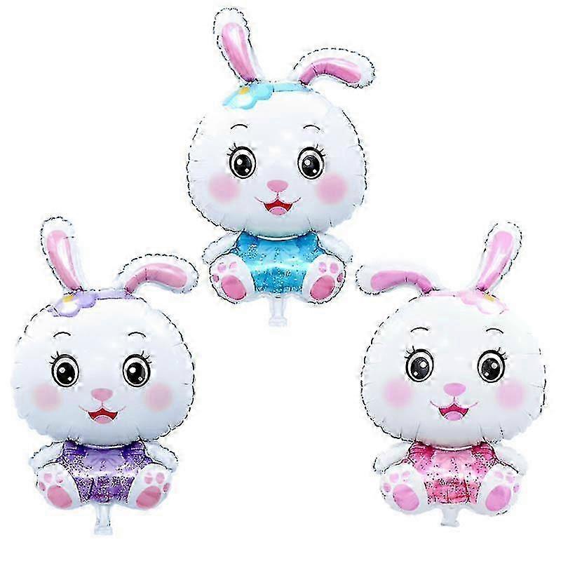 3pc Cartoon Rabbit Foil Balloon Set