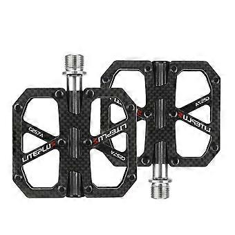 MTB Flat Pedals Road Bike Pedals Lightweight Carbon Fiber Ti Axle Folding Bike Pedals Anti-Slip Corrosion Resistant Easy Install for Longtime Riding