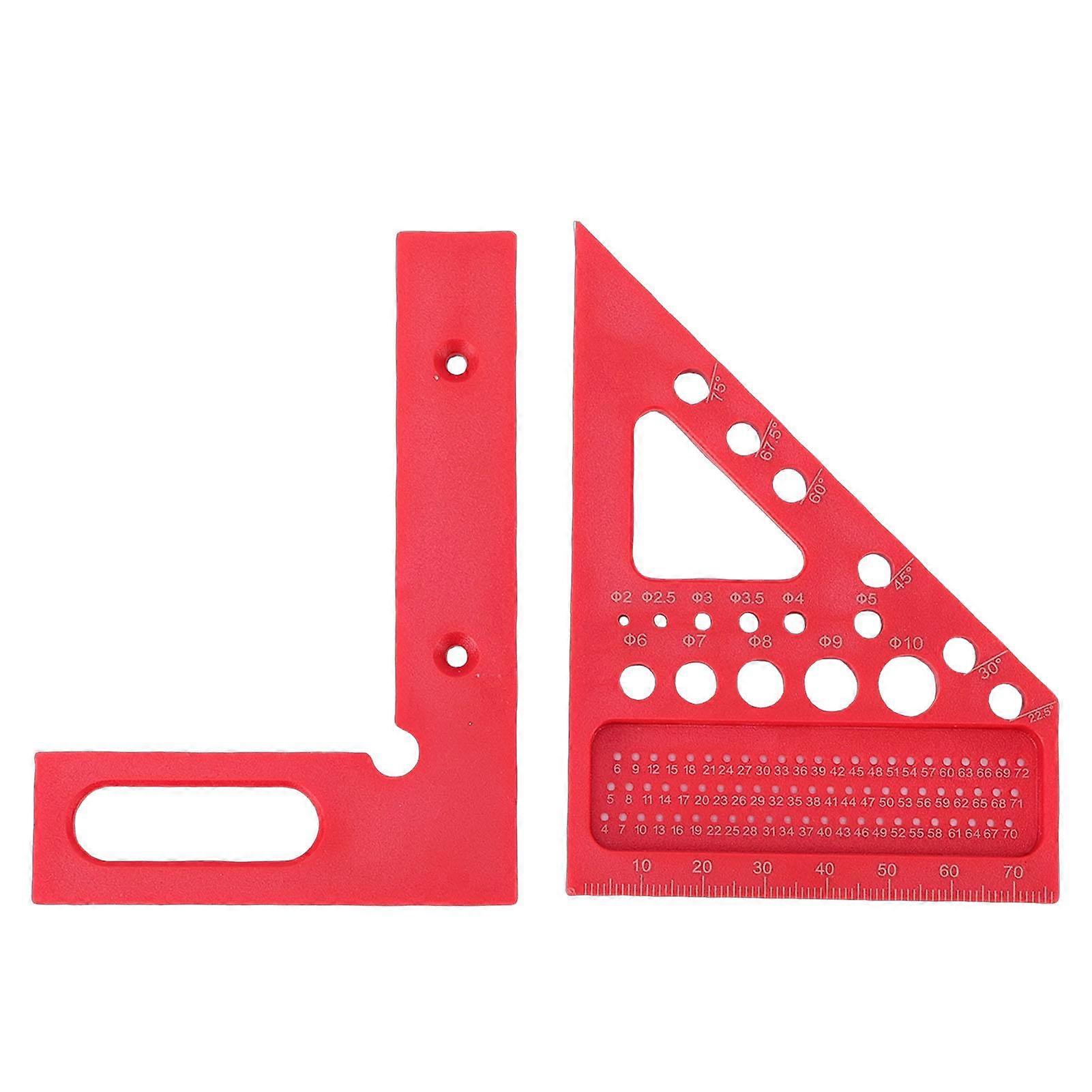 Multi Angle Measuring Ruler Multi Functional Carpenter Square Hole Scribing Ruler for Woodworking Construction