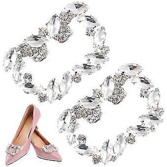 Water Drip Metal Shoe Flower 1Pair Crystal Shoe Buckles for Women Shoes