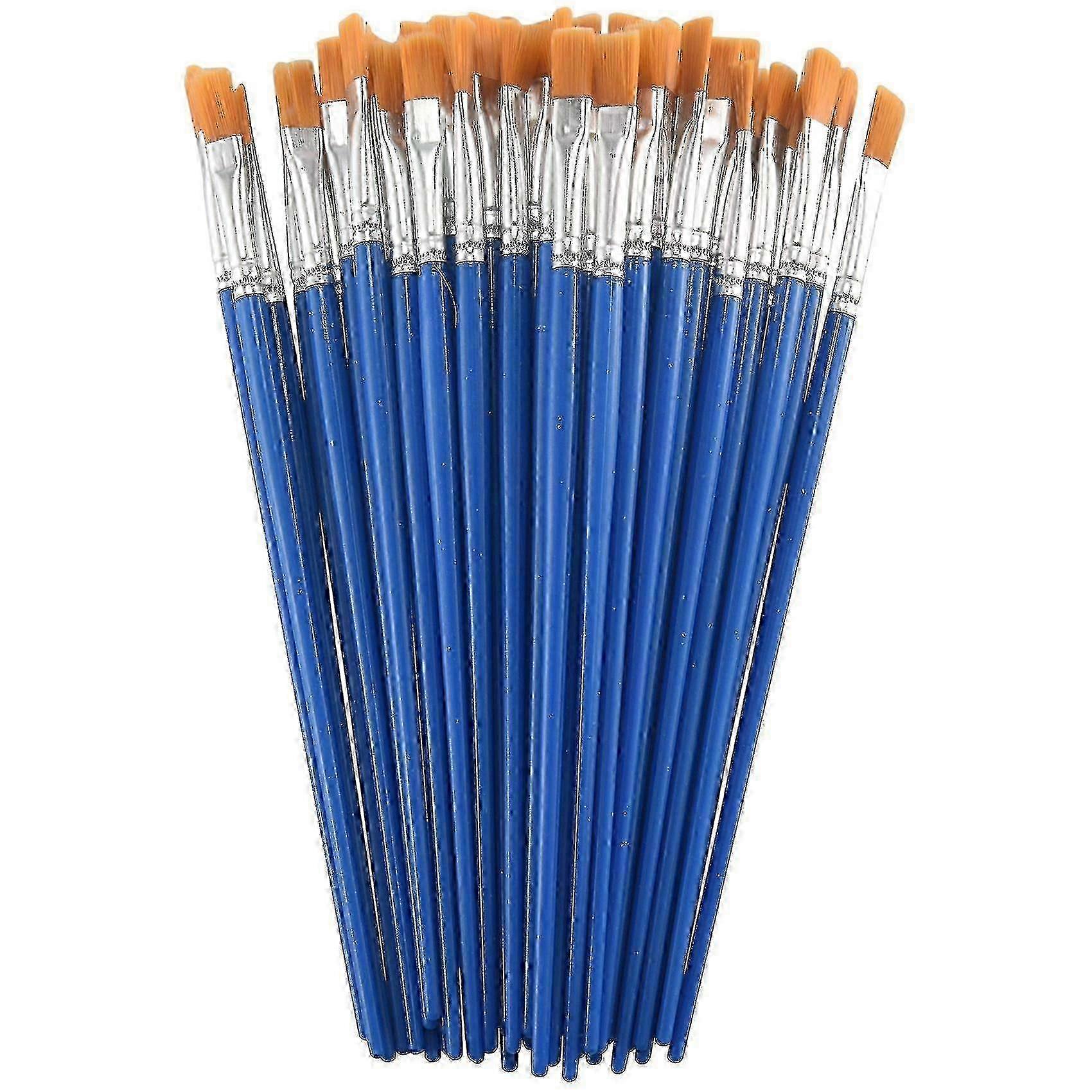 100 Pc Anti-Shed Flat Paint Brushes
