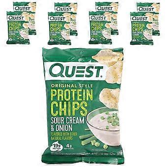 Quest Nutrition, Original Style Protein Chips, Sour Cream & Onion, 8 Bags, 1.1 oz (32 g) Each