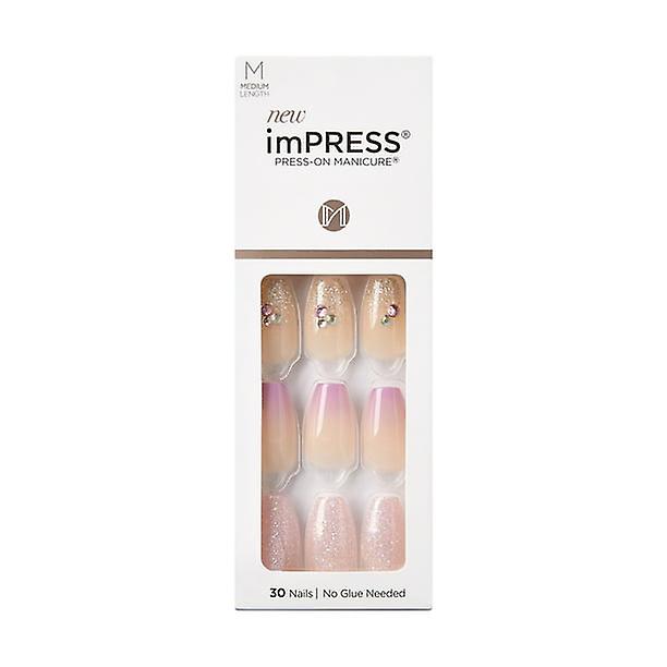 Kiss Impress Medium Length Press-On Nails, mei bloei, 30 stuks