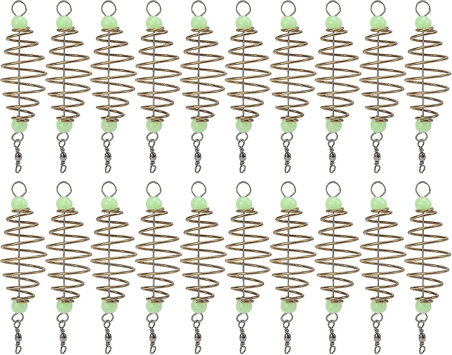 20 Pack Angeln Feeder Köder Käfig Olive Spring Angeln Feeder Köder Käfighalter (Santanxing)