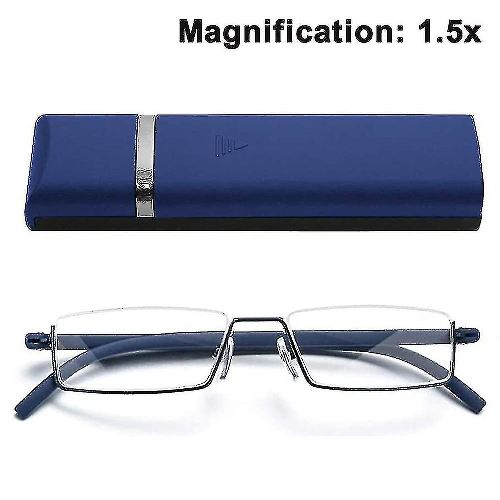 Clear Glasses Half Frame Reading Glasses For Men And Women Lightweight Computer Readers With Portable Mirror Box