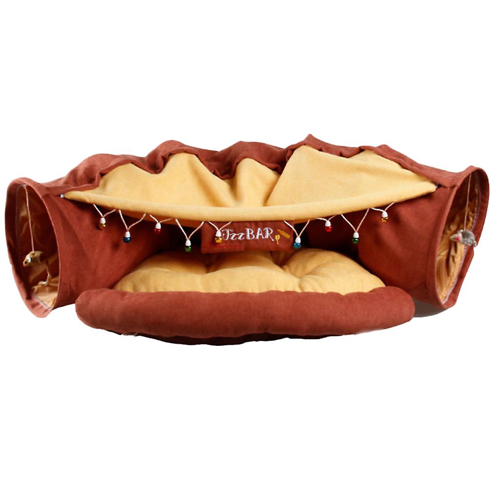Collapside Lightweight Cat Tunnel Warm Nest Universal f/ 4 Seasons Red Brown