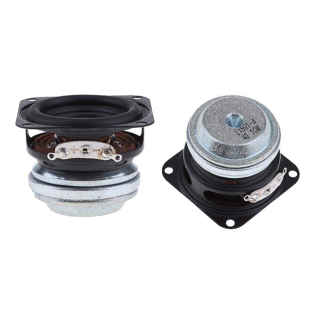 2x 40mm 4Ohm 10W Full range Speaker Square Loudspeaker 16Coil Rubber Edge