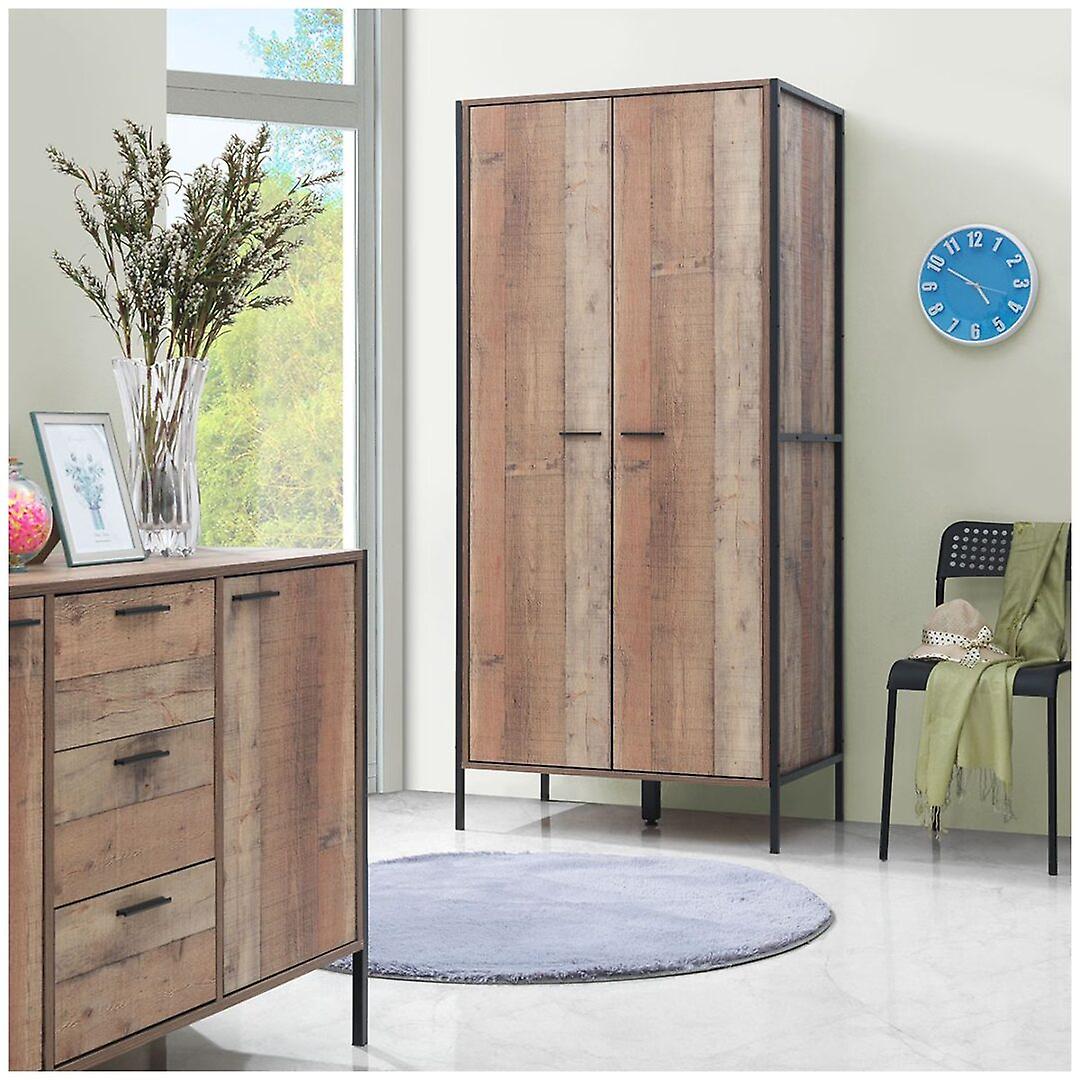 Kretin 2 Door Wardrobe Rustic Oak