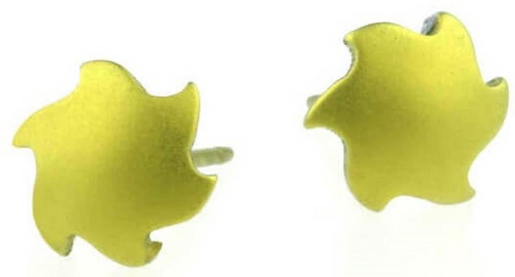 Ti2 Titanium Sun Stud Earrings - Lemon Yellow