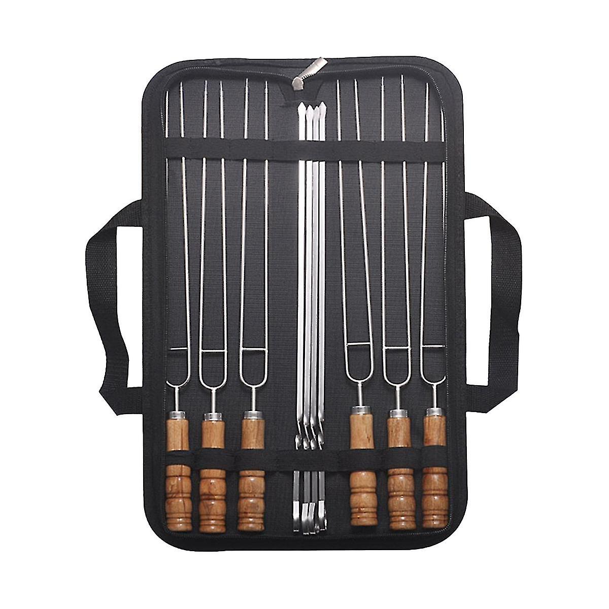 10 قطع / مجموعة أسلاك الفولاذ المقاوم للصدأ شواء أسياخ الخشب مقبض شواء تحميص العصي في الهواء الطلق التخييم شواء T