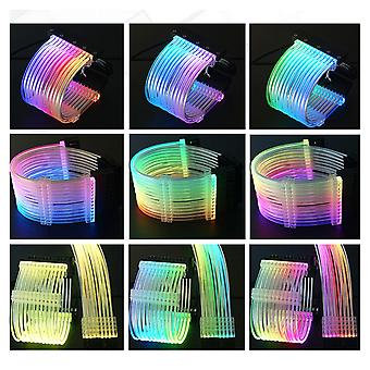 Pc Case Psu Extension Argb Cable Atx 24pin Pci-e Gpu Neon Color Line ...
