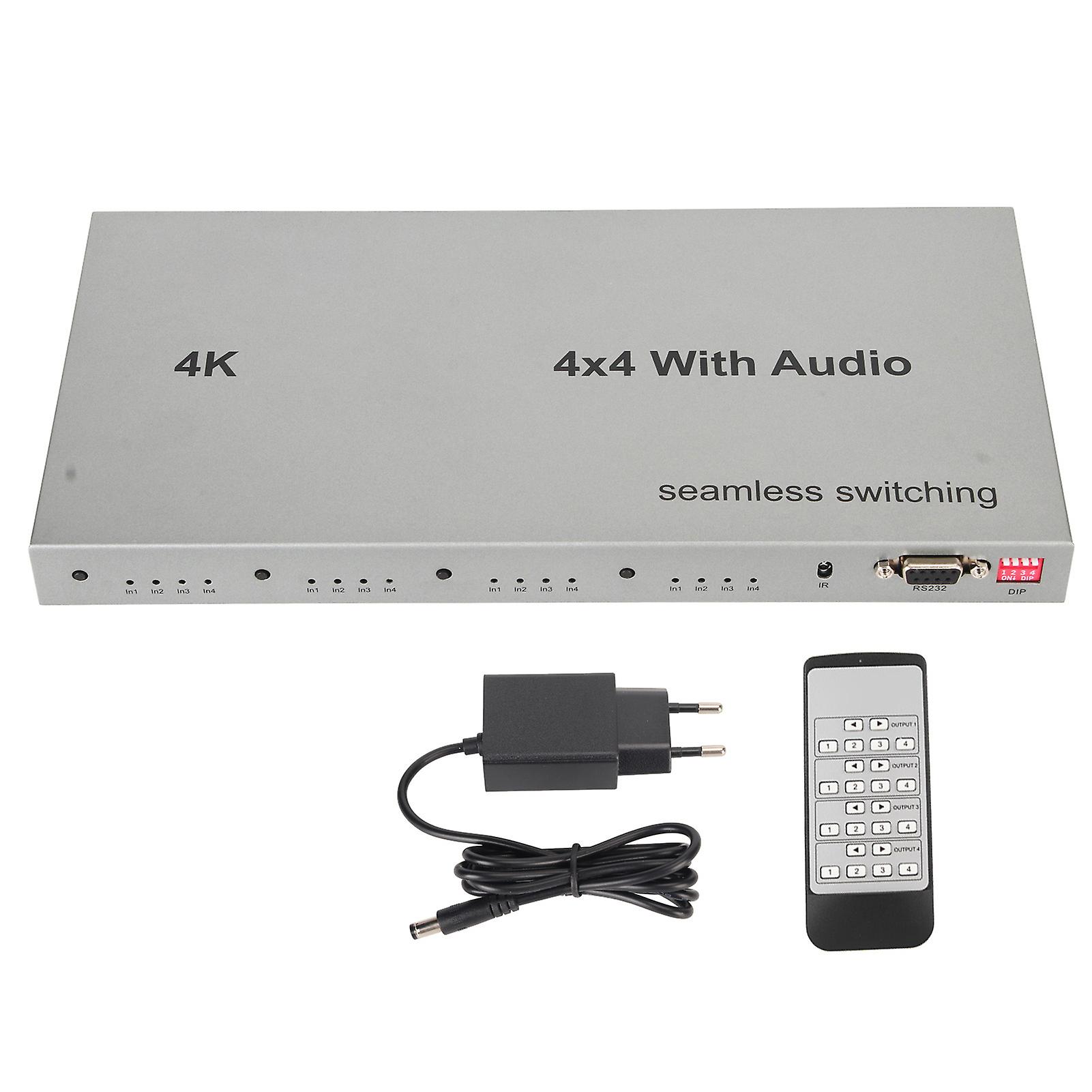 4K 30Hz HDMI Switch 4x4 with o Extractor for PC Projector EU Plug 100-240V