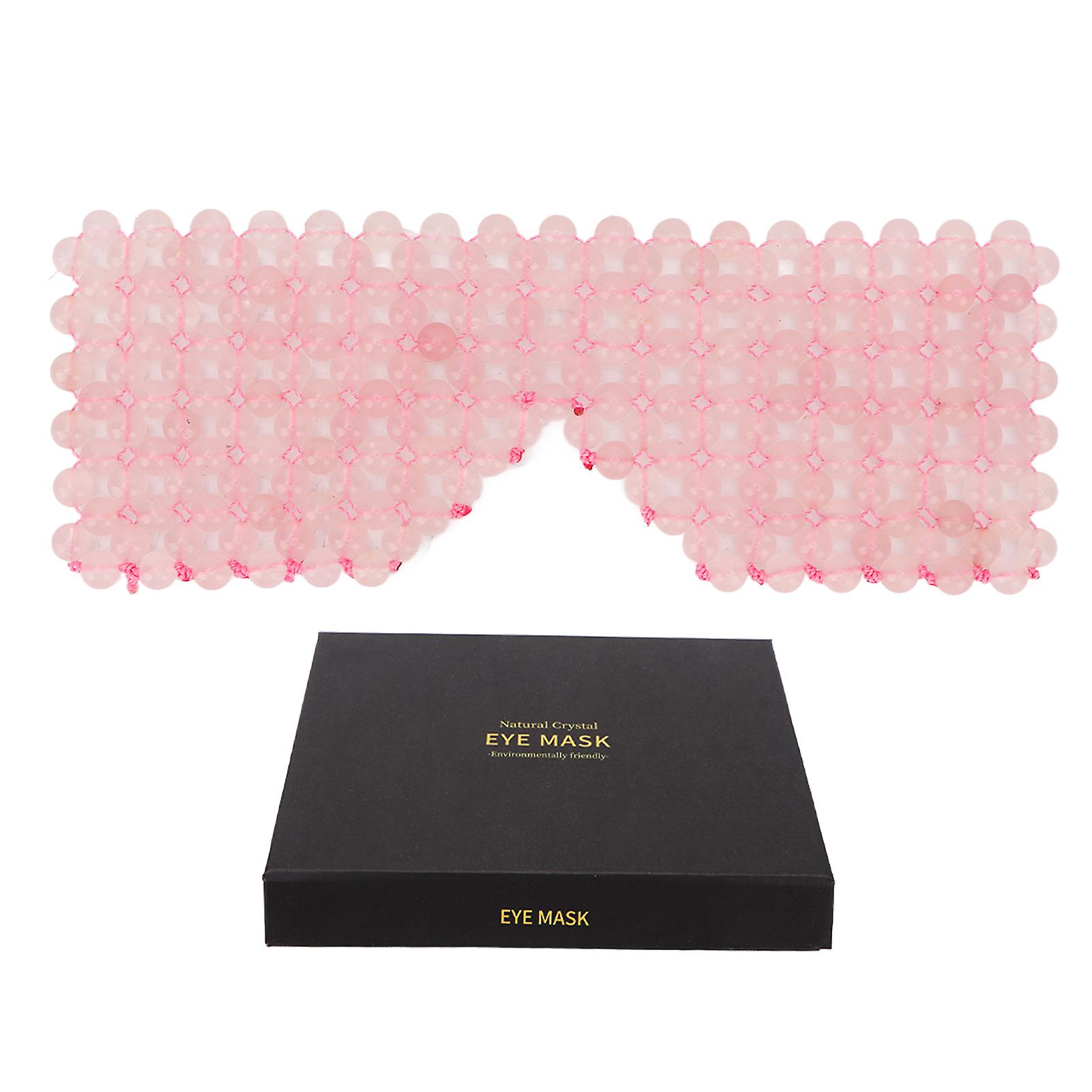 Cache-yeux portable en pierre de jade pour soulager les poches et la fatigue, bandeau rafraîchissant pour les yeux contre les cernes, rose