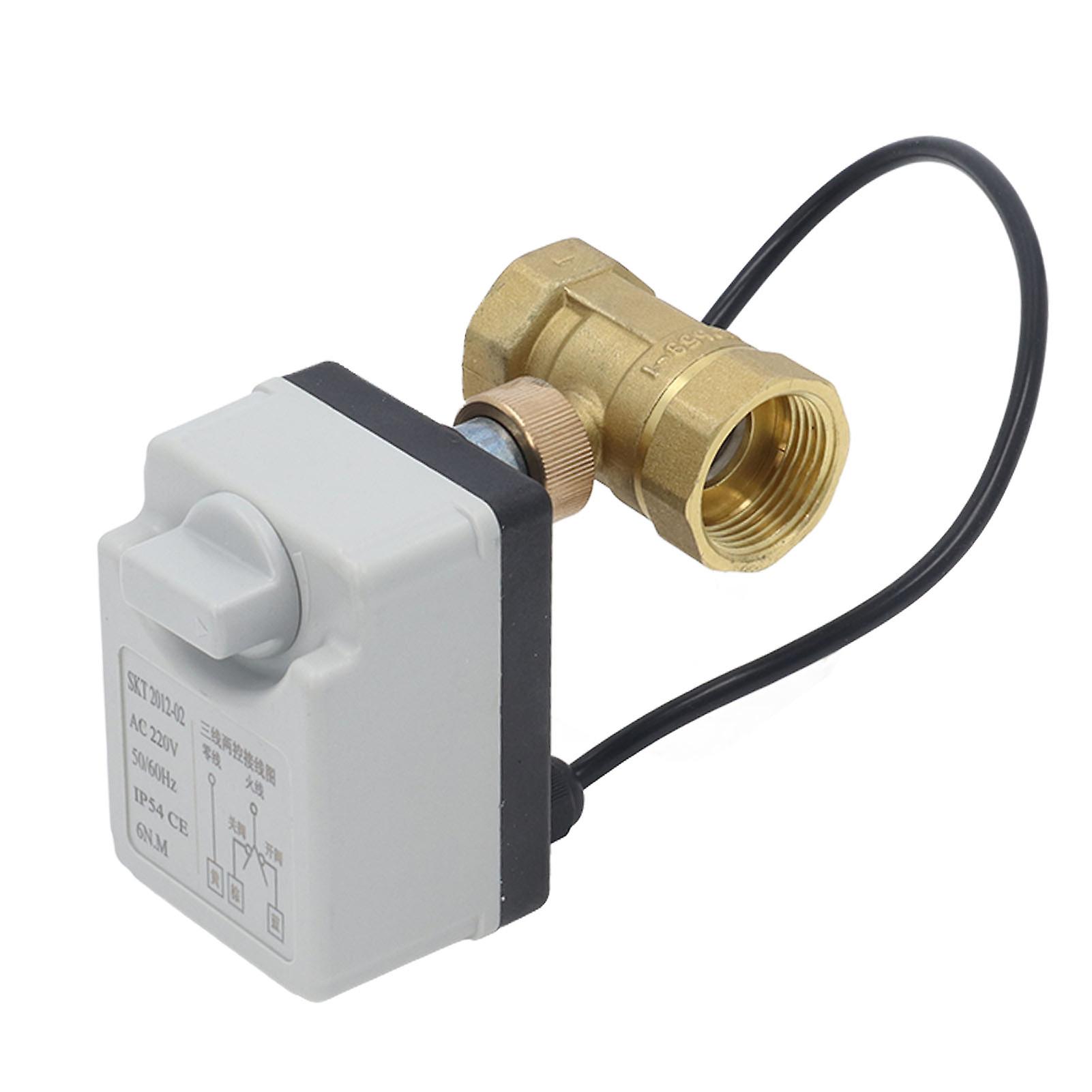 Ball Valve Motorized 3 Wire 2 Point Control 1 Position 2 Way Automatic Manual DN25 AC 220V