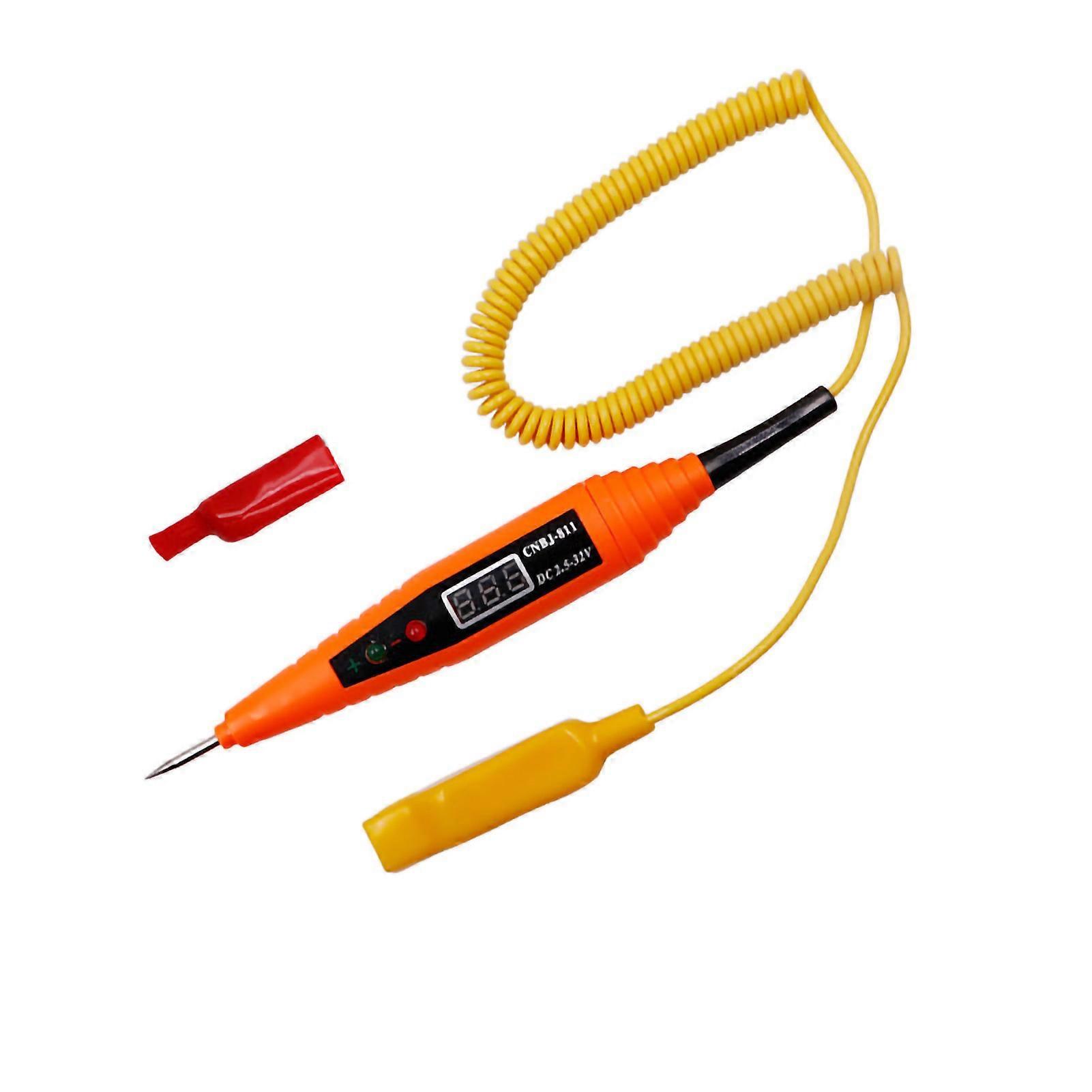 Car Circuit Tester: Digital Display 2.5V to 35V Power Checker Tool - A Type Orange