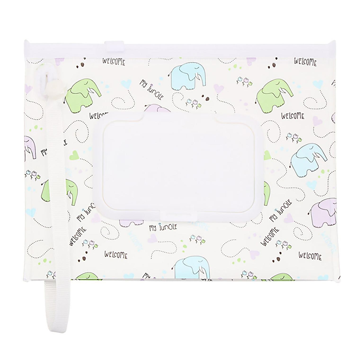 Wet Wipes Bag Organizer Cartoon Pattern Large Capacity Reusable Lightweight Portable Wet Wipes Bag