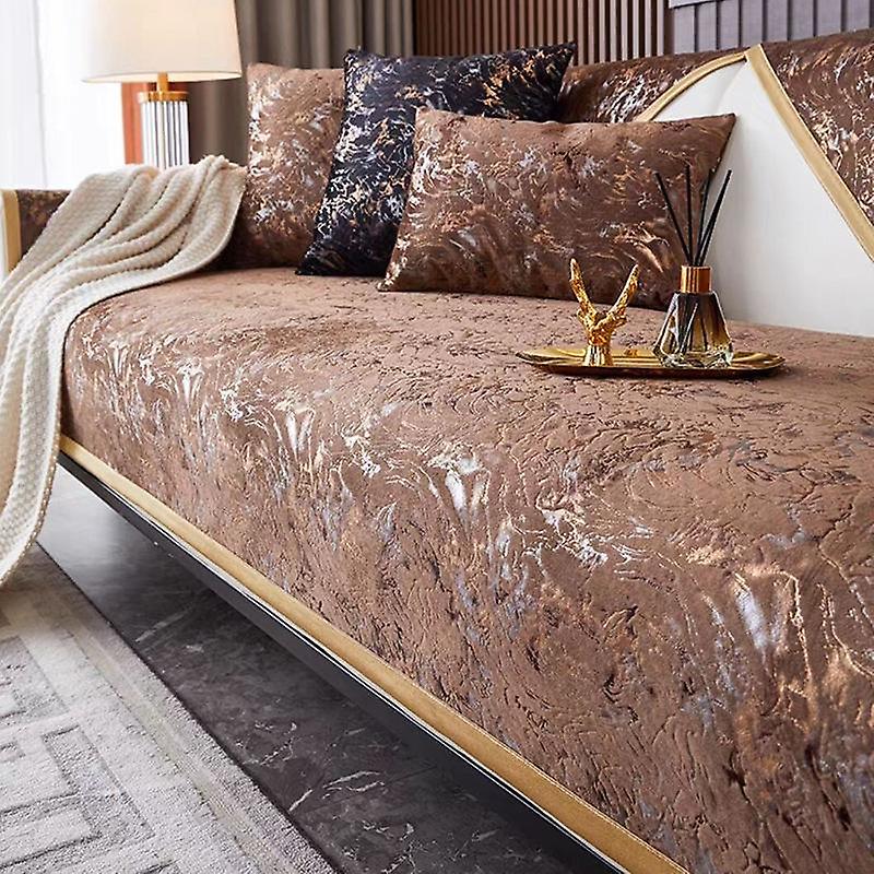 Luxury Simplicity Sofa Cushions Short Plush Bronzing Non-slip Sofa Towel Seat Couch Cover Living Room Decor Household Dust Mat