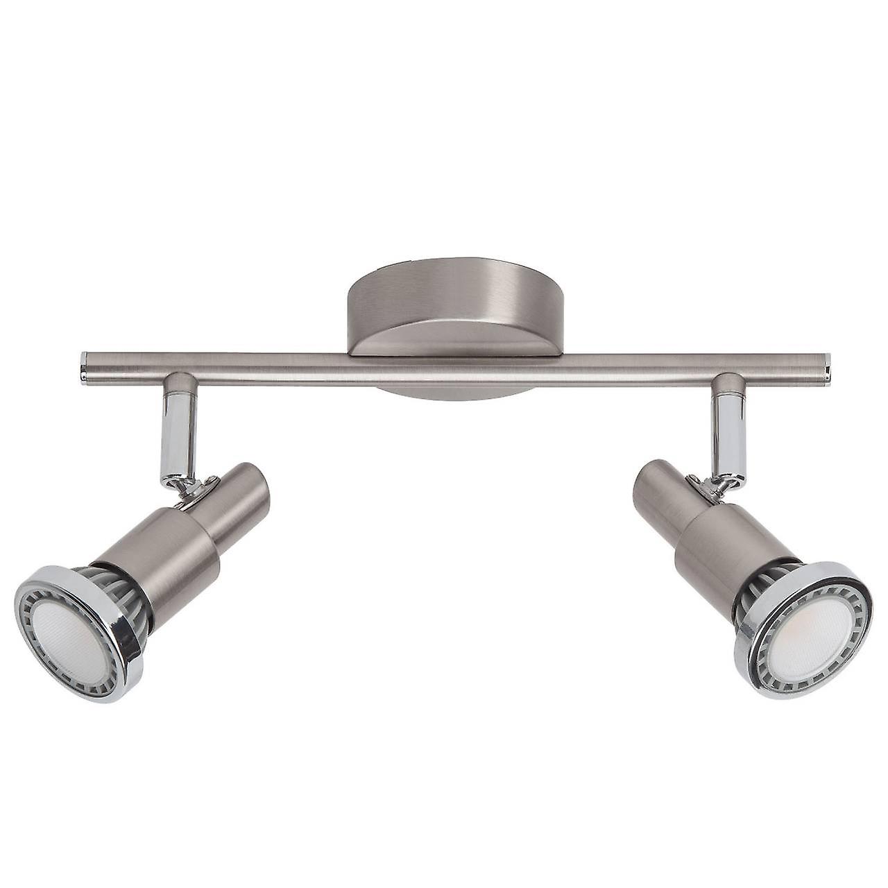 BRILLIANT Lampe Seed Spotrohr 4flg schwarz stahl/holz hell | 4x PAR51, GU10, 5W, geeignet für Reflektorlampen (nicht enthalten) | Köpfe schwenkbar/Arme drehbar