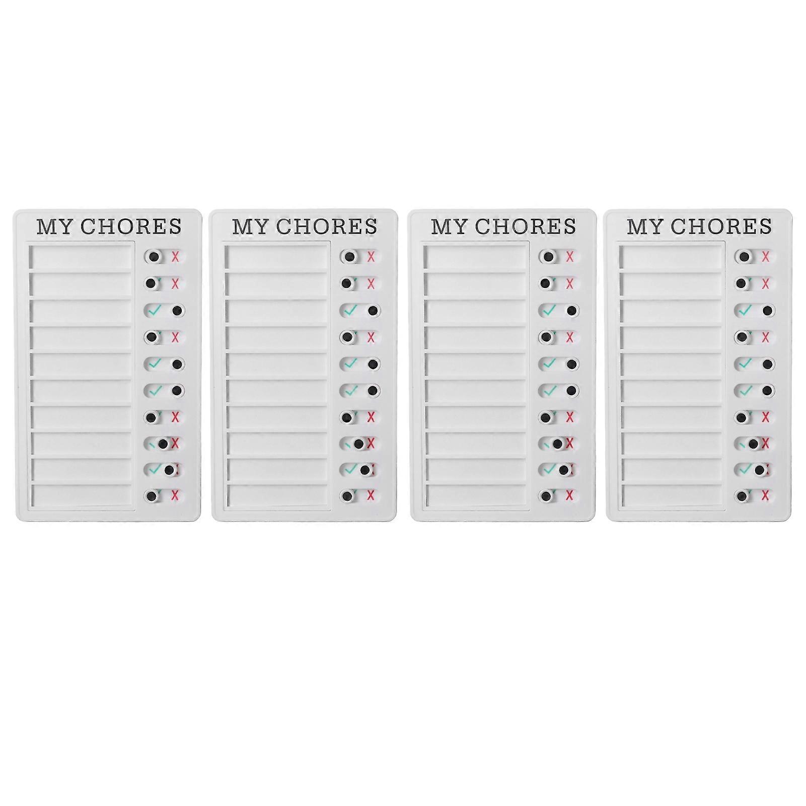 4pcs Checklist Board DIY Production Recyclable Portable Chore Checklist Detachable Chore Chart for DIY Message Travel Plan White Card