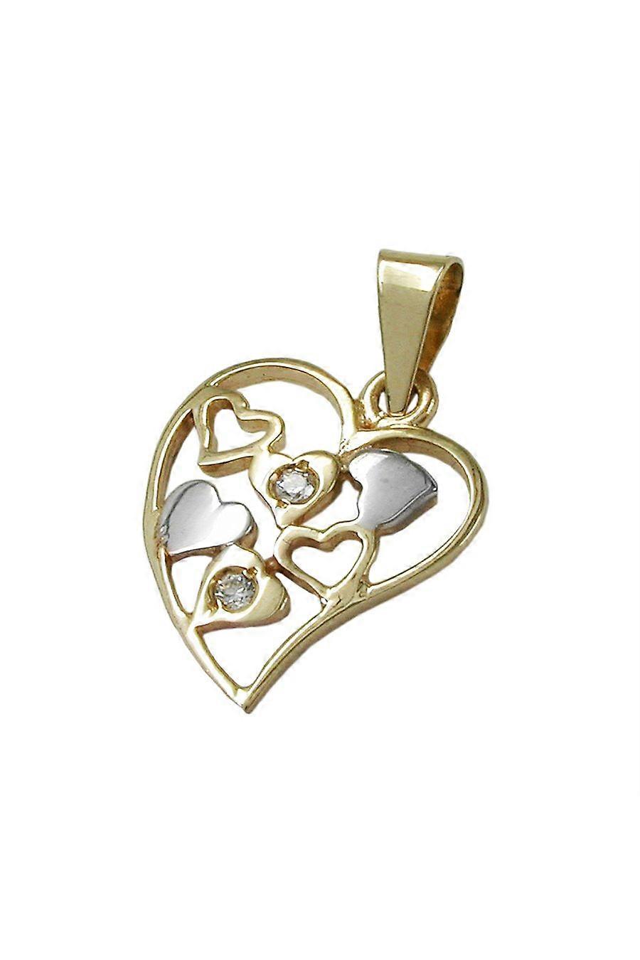Pendant Heart Two Tone 9k Gold - Gl430402