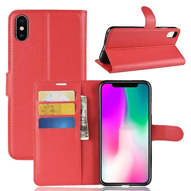 Samsung Galaxy A70 Shockproof Wallet Folio Leather Case - Red