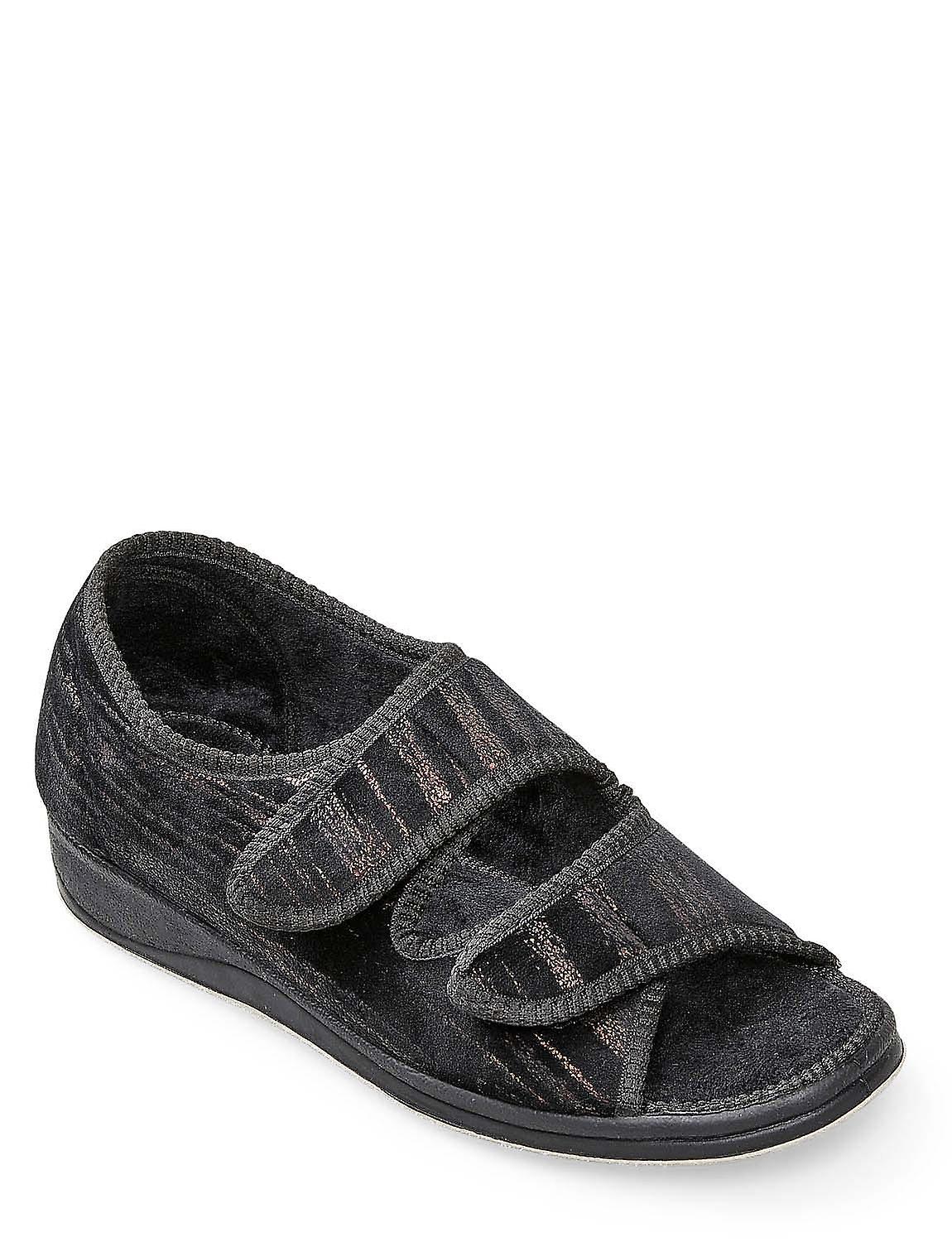 Chums | Ladies | Lydia Open Toe Wide Fit Slipper
