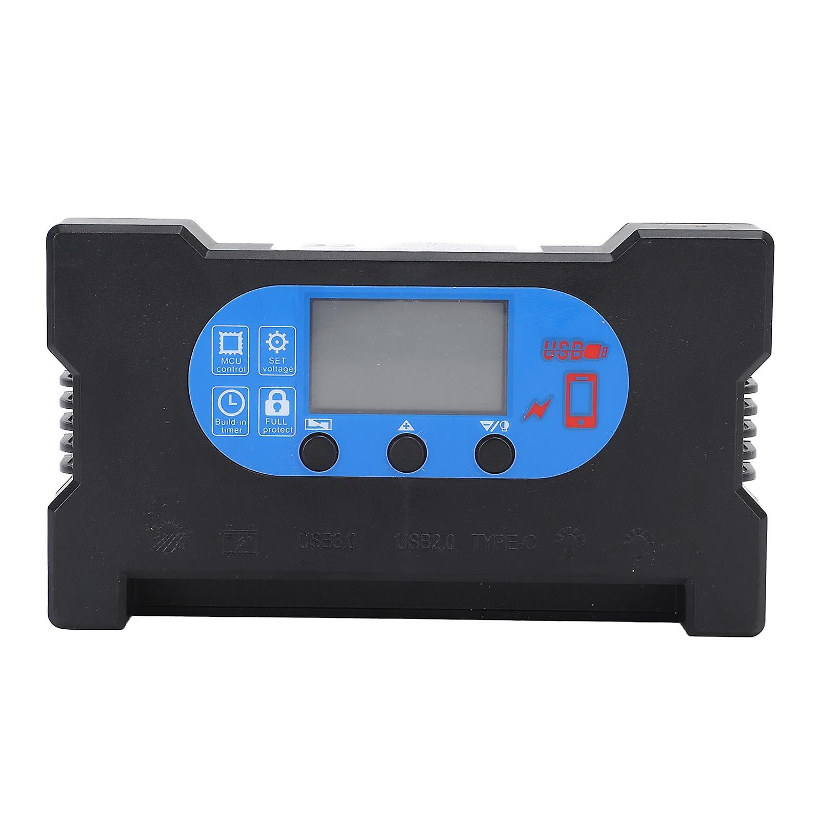 Solar Controller HD Display Dual USB Type C DC Fast Charging Multi Protection Solar Panel Regulator 20A