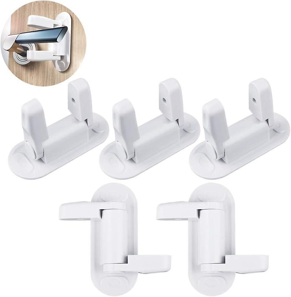 5 قطع من مقبض باب الأمان ، قفل باب الأمان ومقبض قفل نافذة أمان الطفل باب أمان L