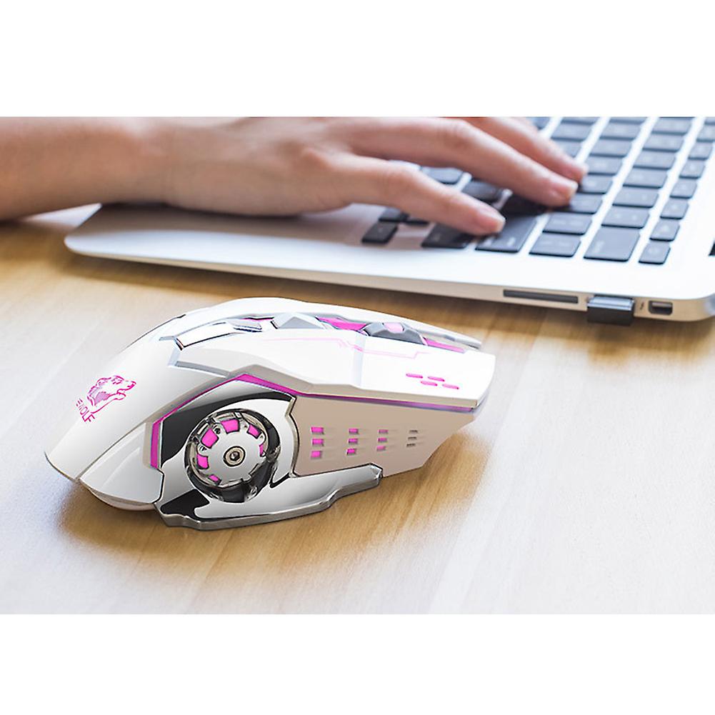 Επαναφορτιζόμενο ασύρματο ποντίκι παιχνιδιών X8, αθόρυβο φωτιζόμενο LED USB 1800DPI, οπτικό εργονομικό ποντίκι παιχνιδιών