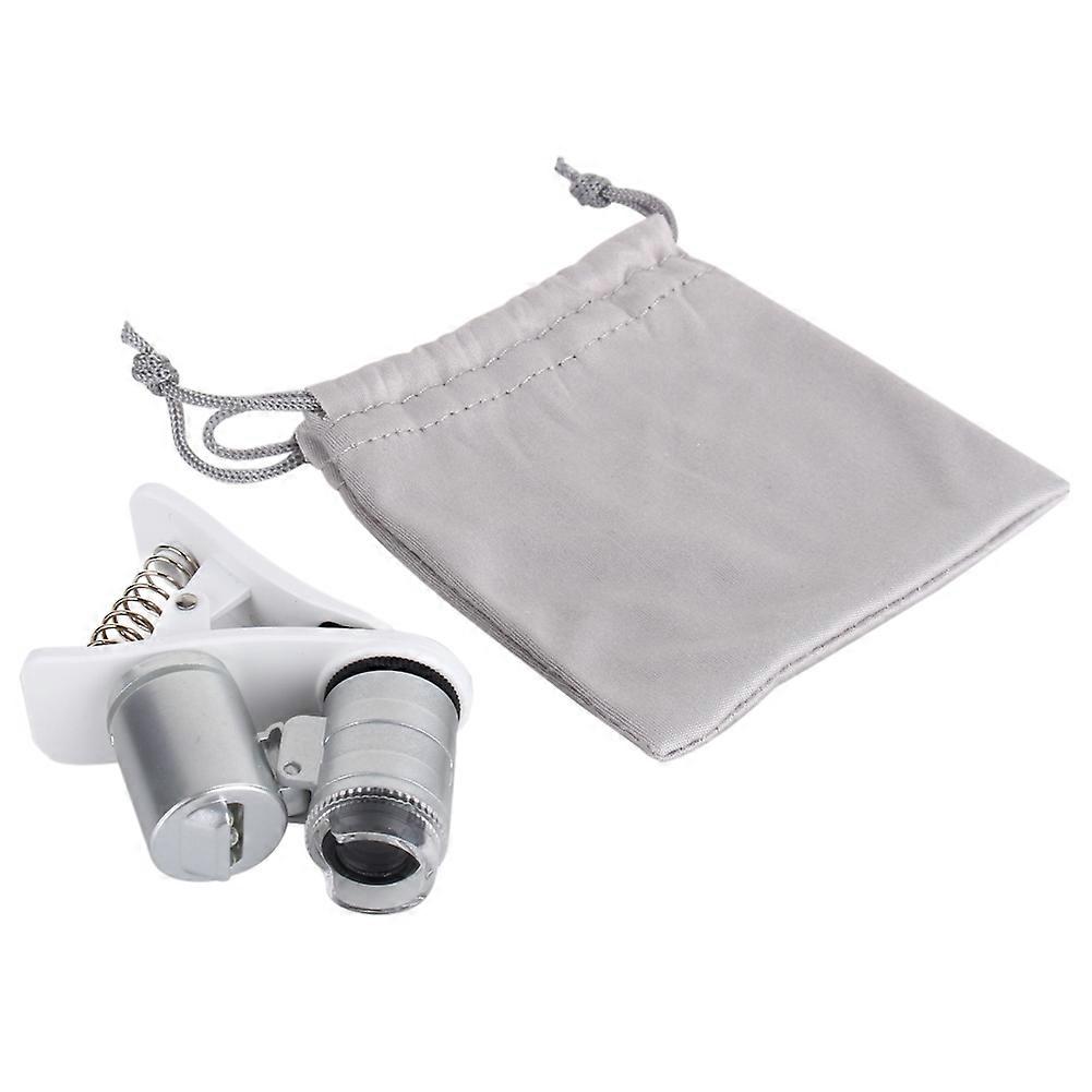 60X Magnifying Glass  Mobile Phone Lens Camera LED Microscope Magnifier with  Clip For iphone