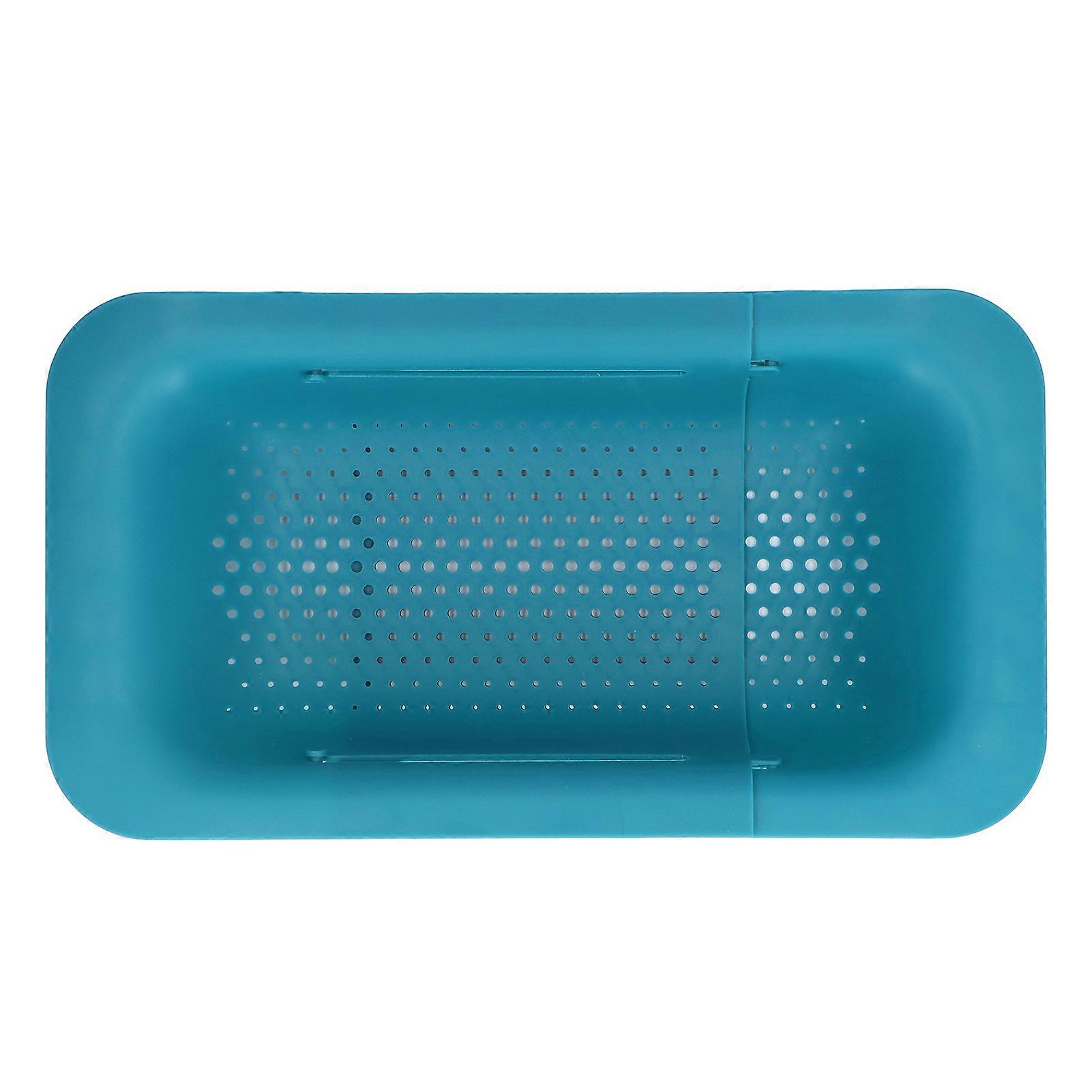 Strainer Basket Telescopic Design Anti Slip Rust Resistant Drain Colander Kitchen AccessoryGreen