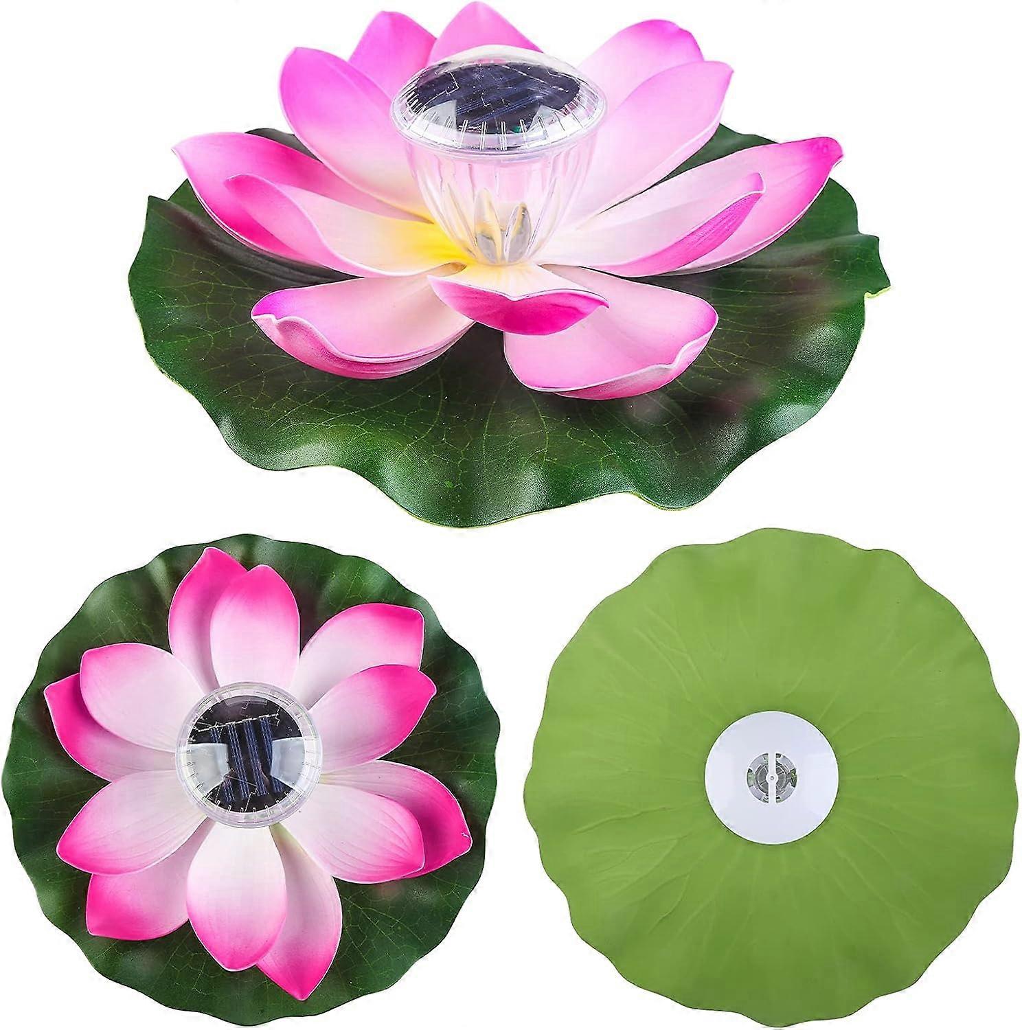 Floating Pool Light, Solar Powered Pond Light, Color Changing Floating Lotus Flower Light for Pond Decor (Pink)