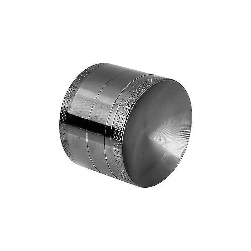 Grinder, High quality aluminum grinder with sieve and magnetic top for dry herbs and spices - 4 pieces of 55 mm, black
