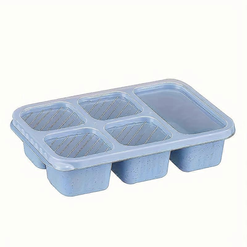 5-Grid Leak-proof Portable Snack Box - Multipurpose Tea & Meal Dish with Lid - Durable & Easy Carry for Busy Students, Work, Outings, Travel, Camping,