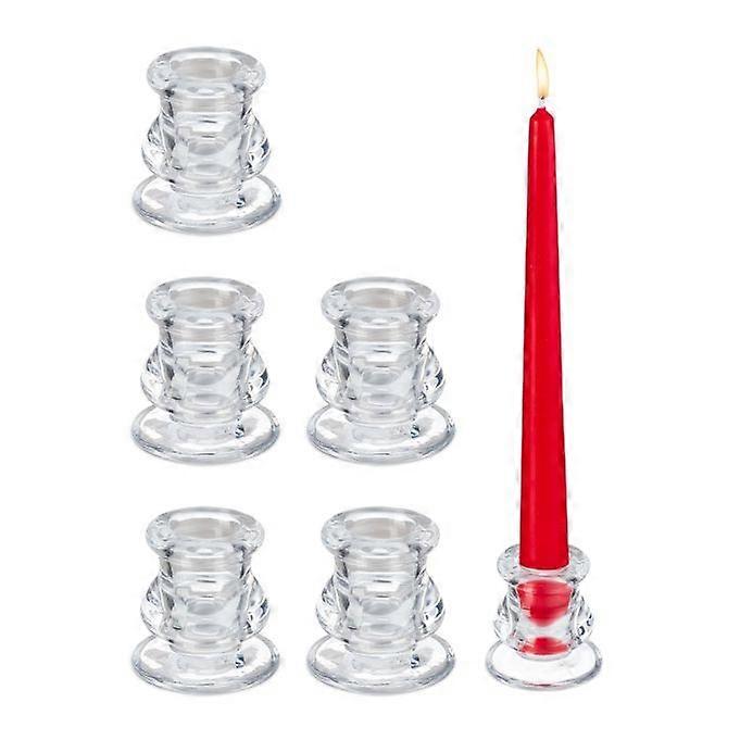 Glass candlestick with 6 pcs