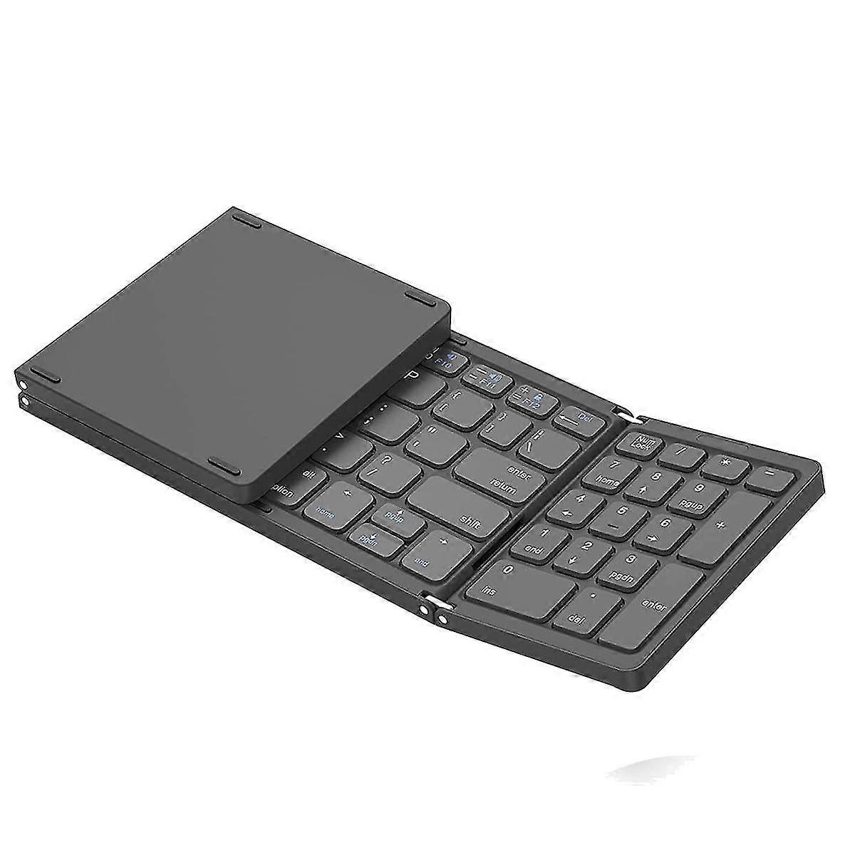Foldable Bluetooth Keyboard, Usb Rechargeable Wireless Keyboard For Ios, Android, Windows Pc Laptop